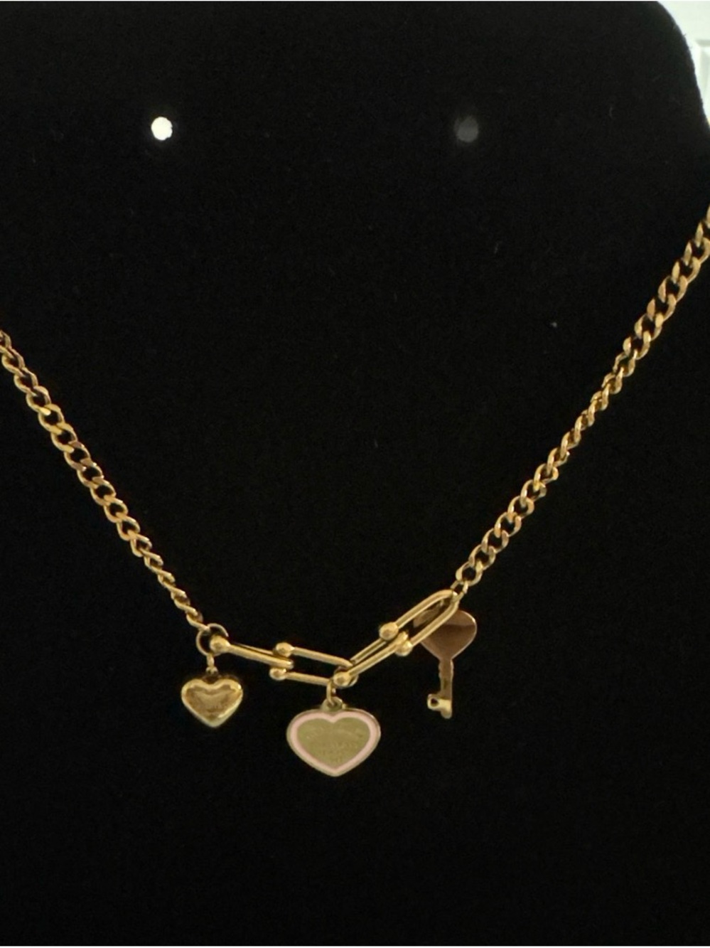 Gold Heart Charm Toggle Necklace - Women Jewelry